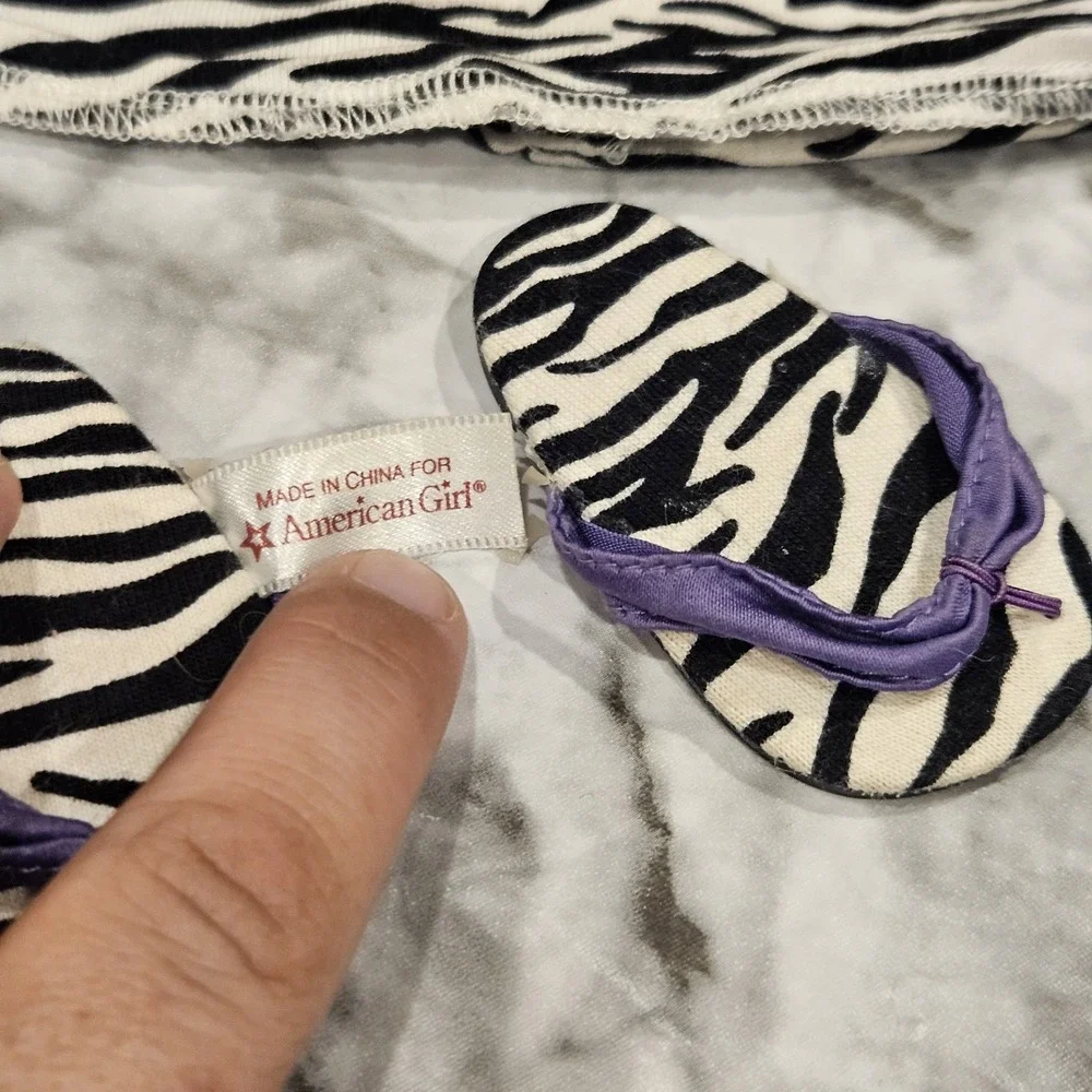 American Girl Doll Safari‎ Sundress Zebra Print Dress With Sandals Retired